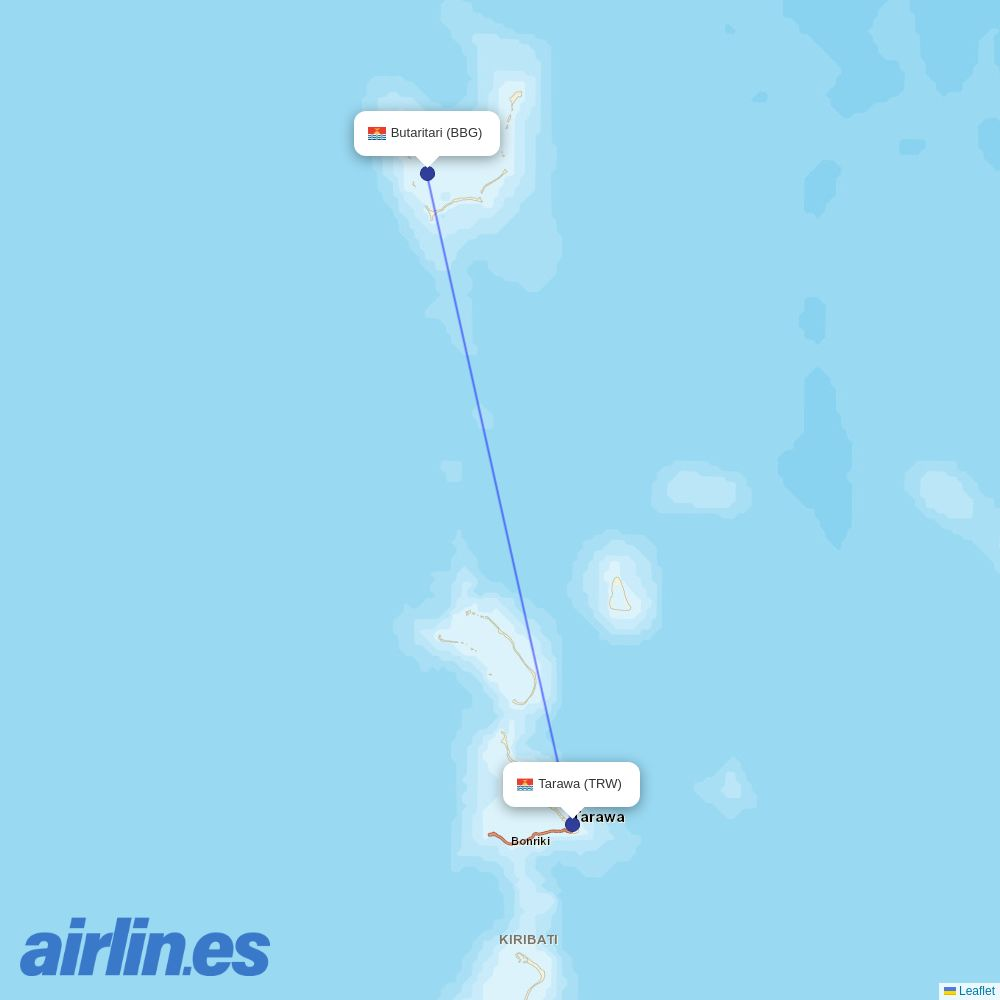 Air Kiribati at BBG route map