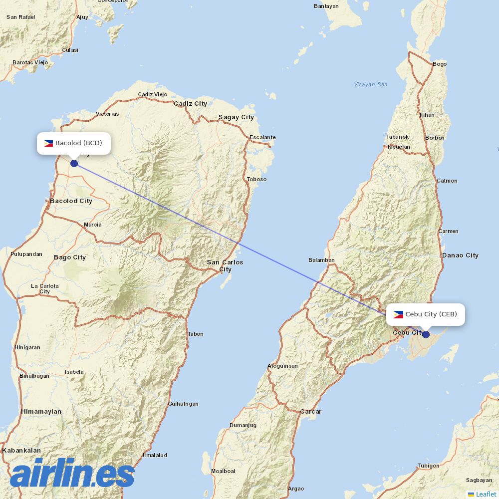 Cebgo from Silay International Airport destination map