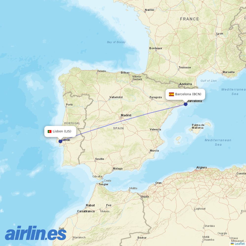 TAP at BCN route map