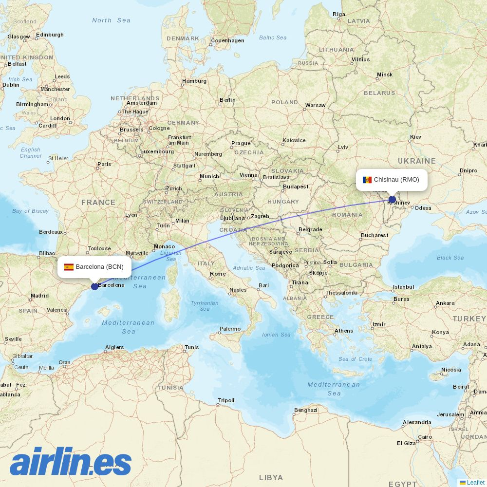 Karinou Airlines at BCN route map
