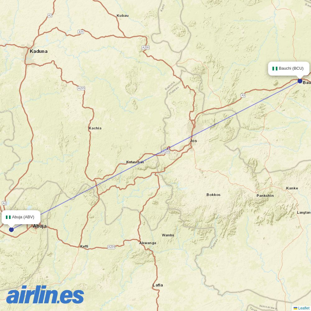 Rano Air at BCU route map