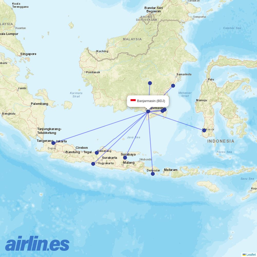 Citilink at BDJ route map