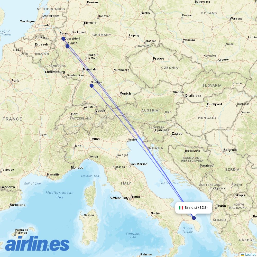 Eurowings from Casale destination map