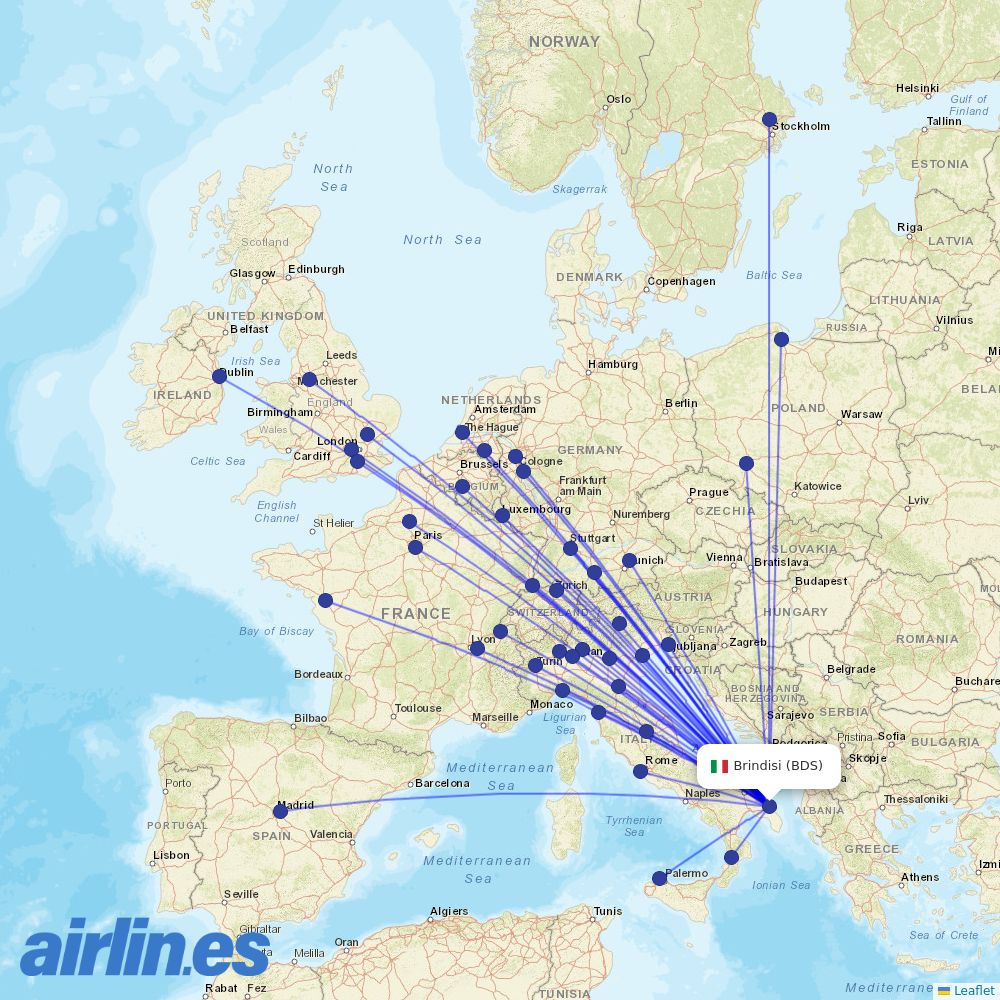 SWISS from Casale destination map