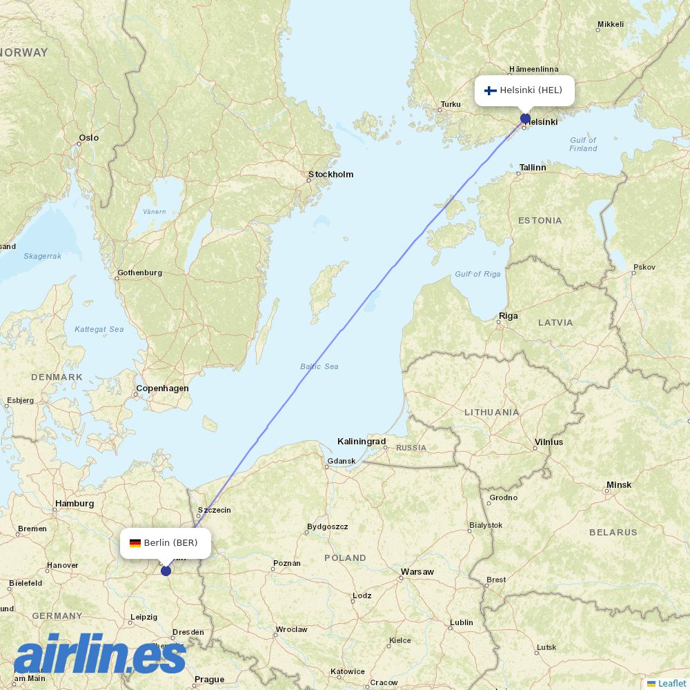 Finnair at BER route map