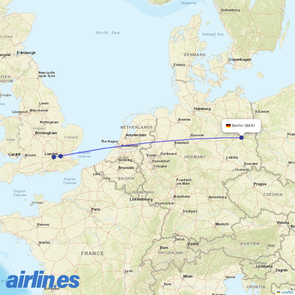 British Airways at BER route map