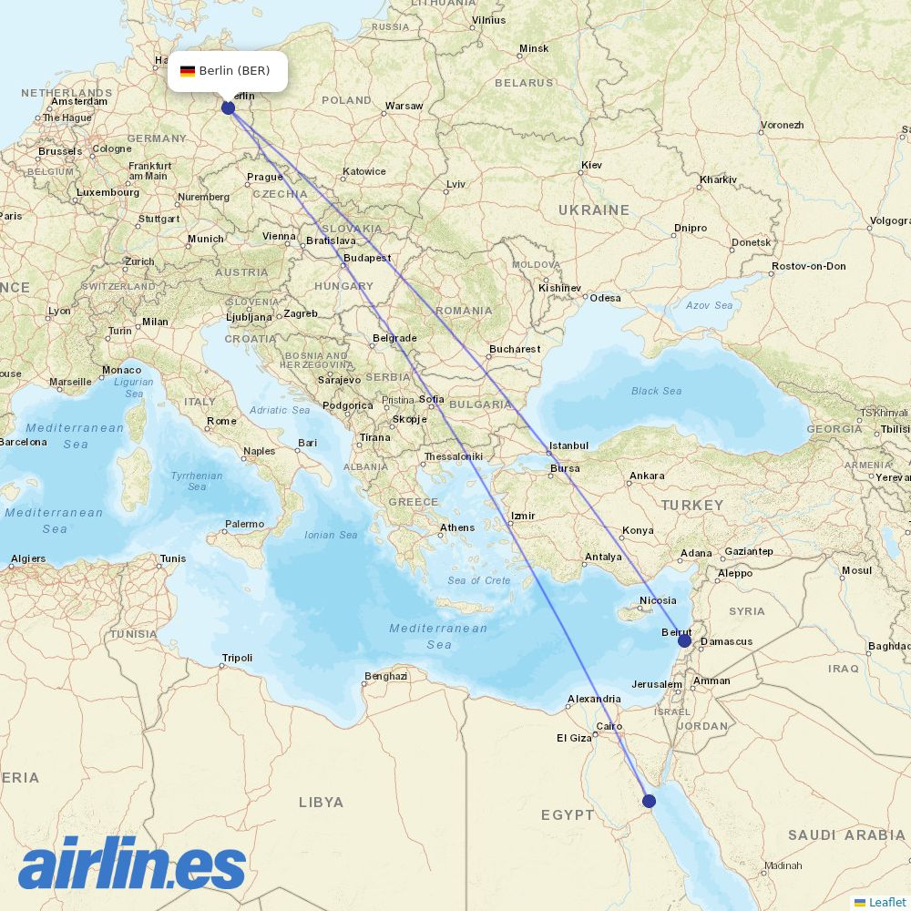 Sundair at BER route map