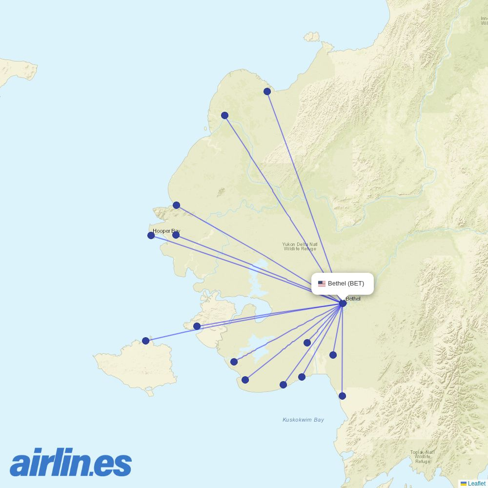 Sky Gabon at BET route map