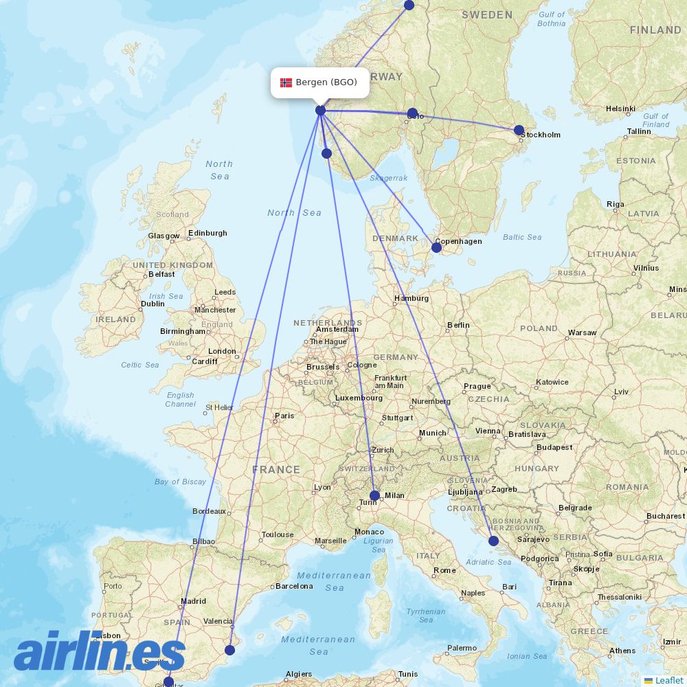 SAS at BGO route map