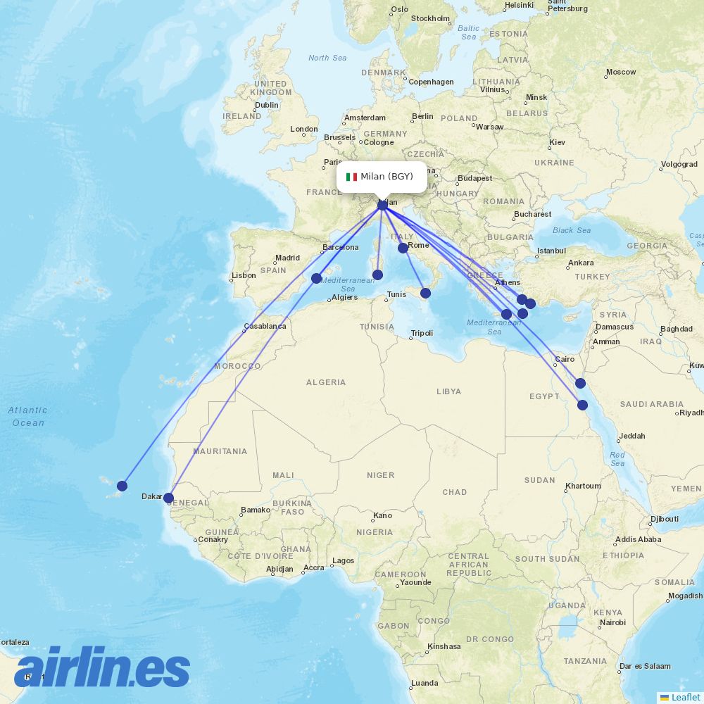 Neos at BGY route map