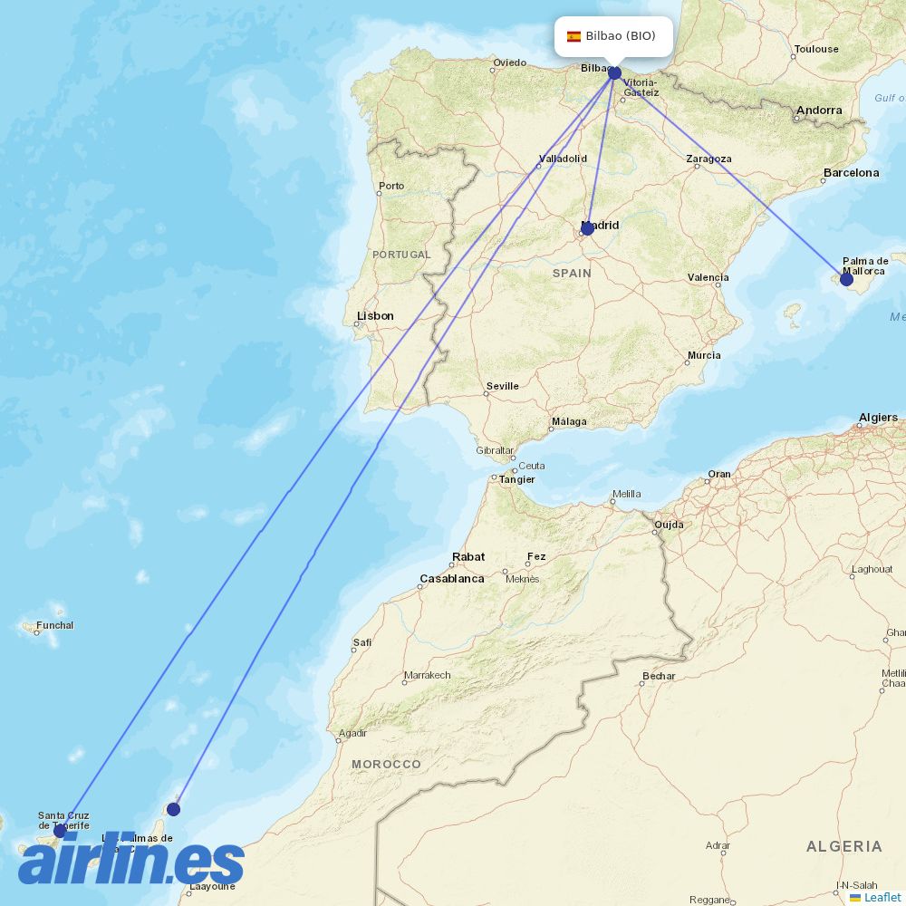 Air Europa at BIO route map