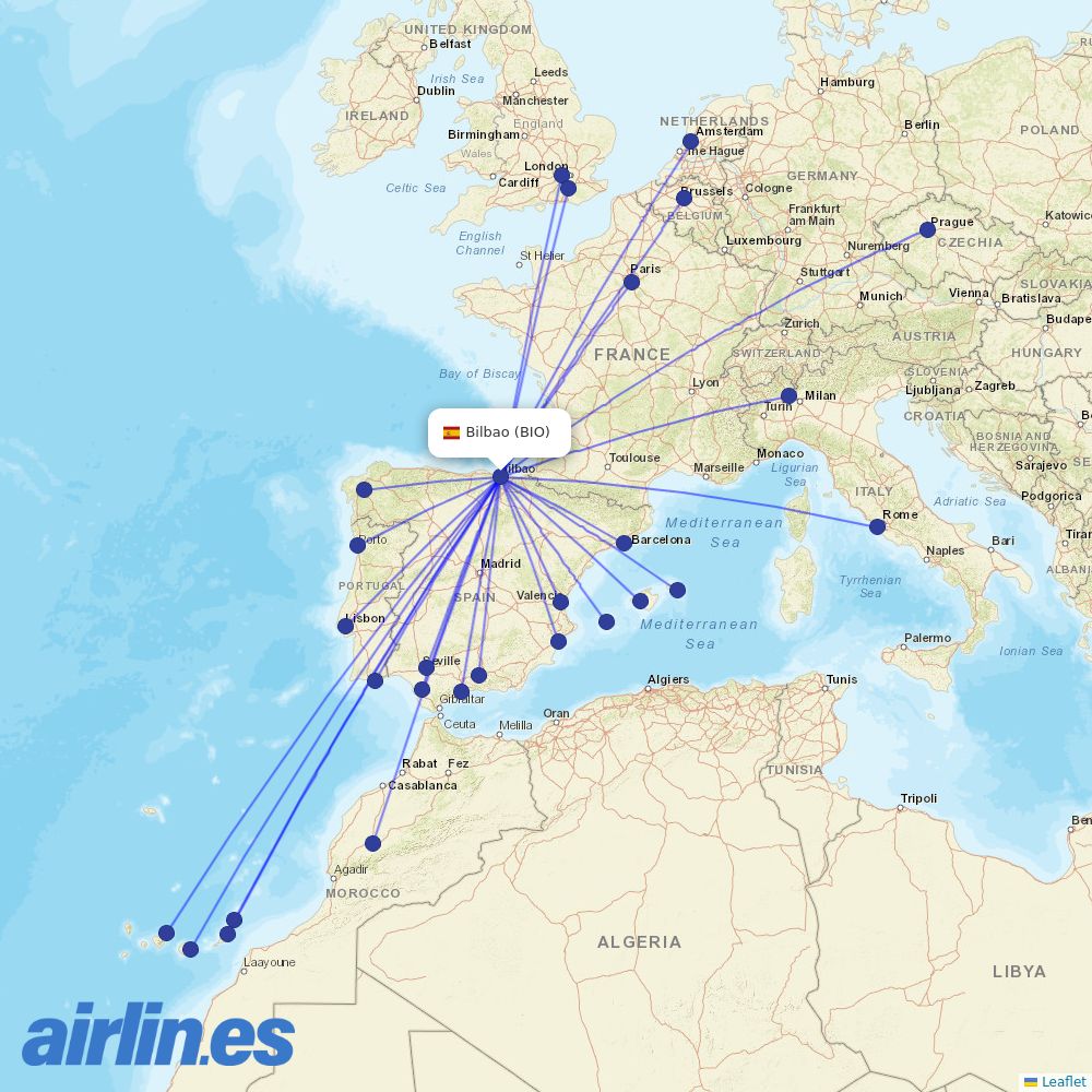 Vueling at BIO route map