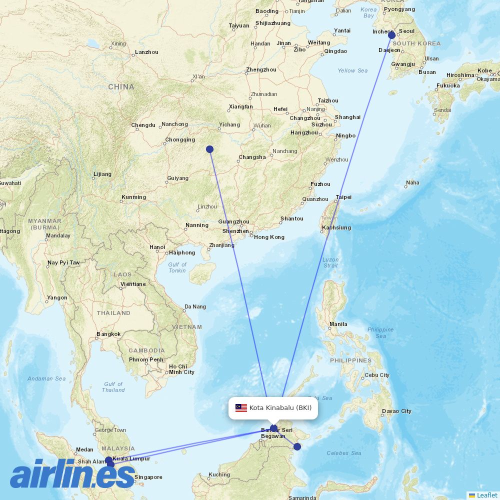 Batik Air at BKI route map