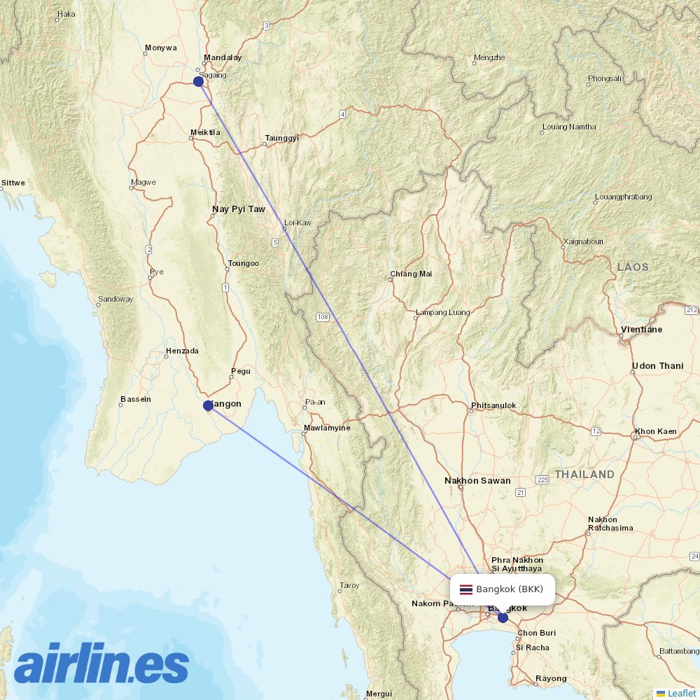 MAI at BKK route map