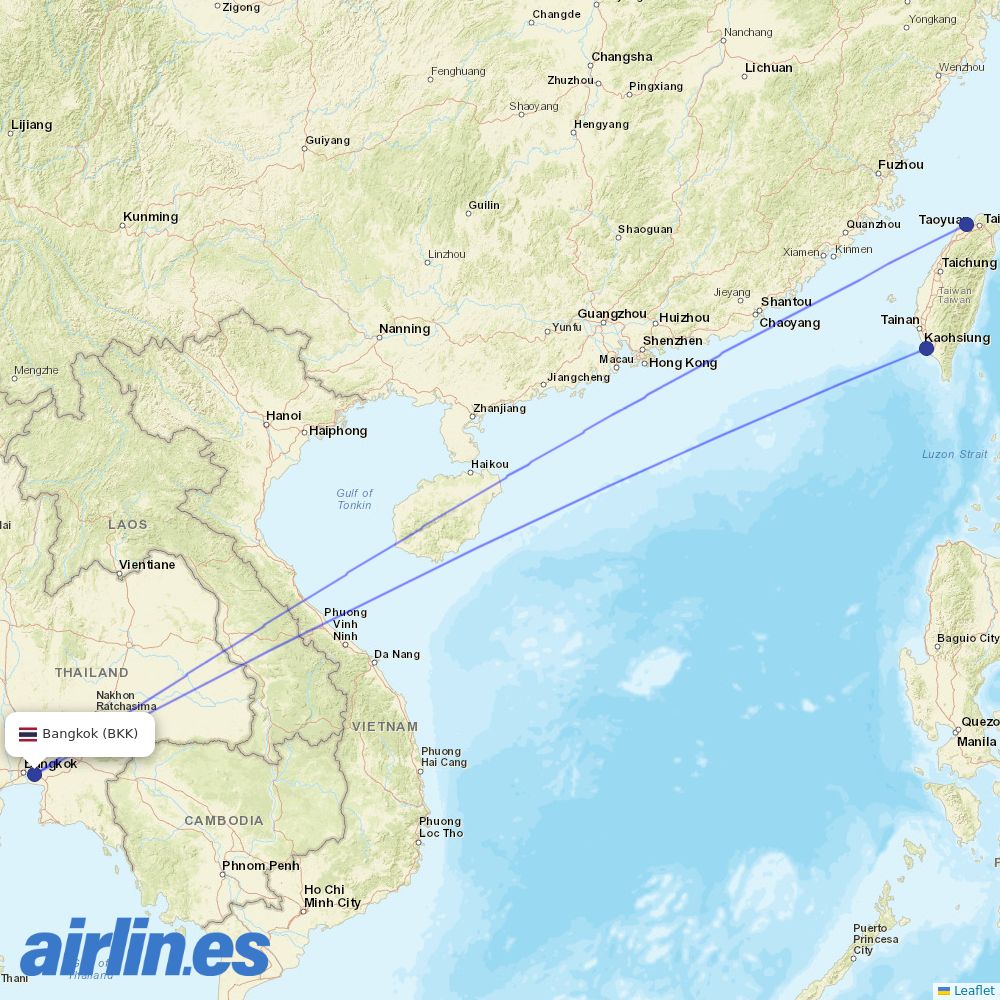 China Airlines at BKK route map