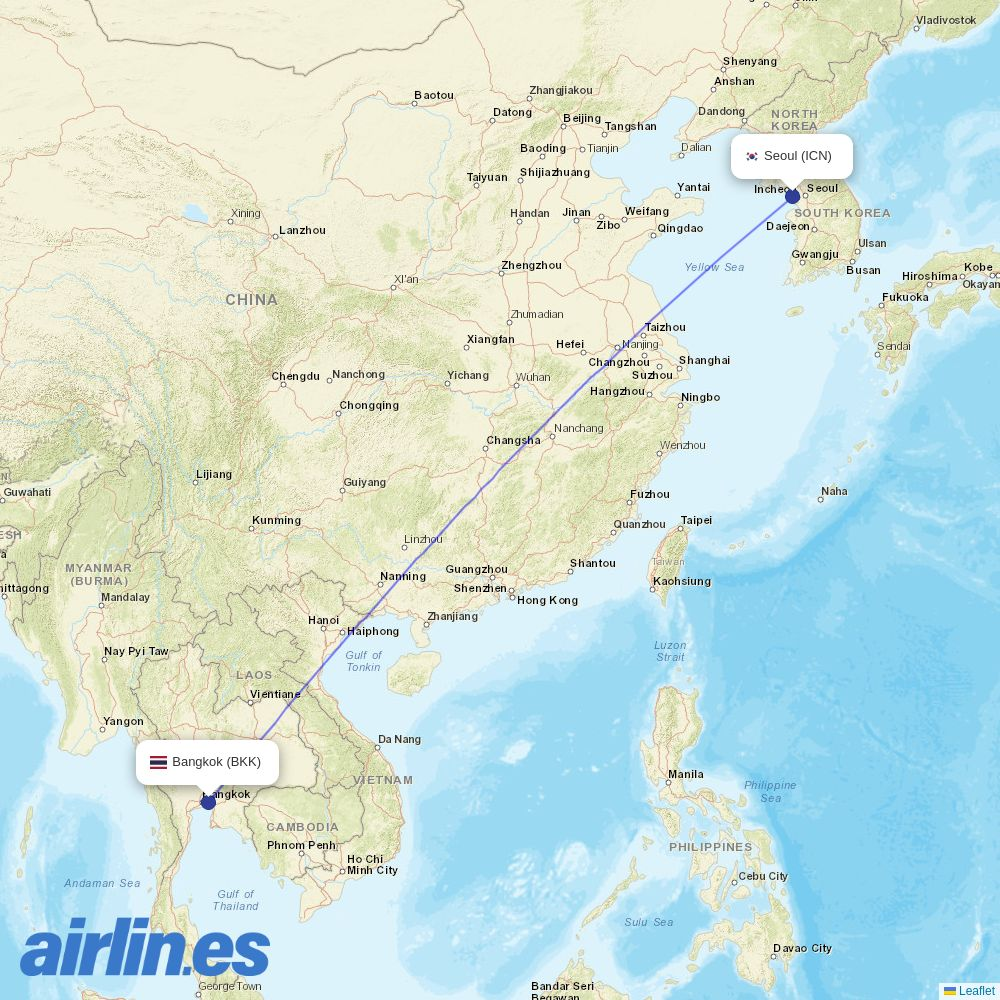 Air Premia at BKK route map