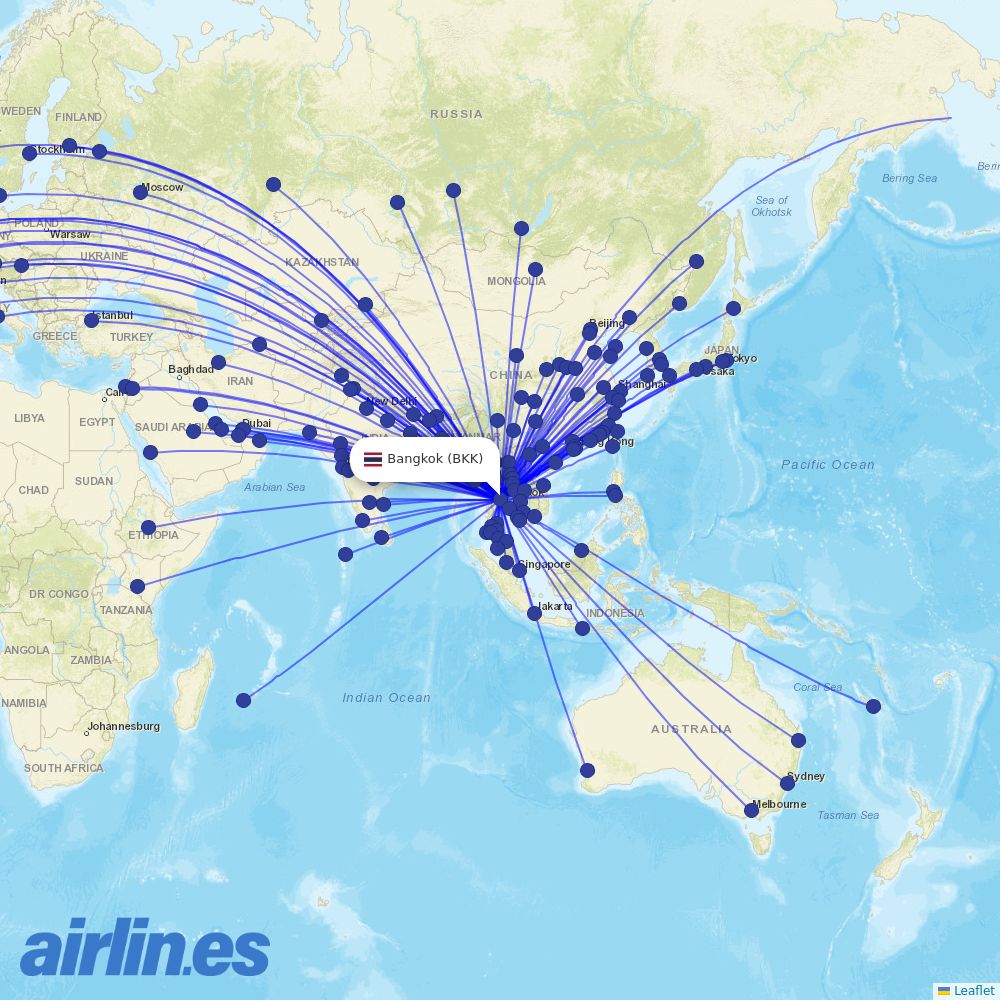 Zipair at BKK route map