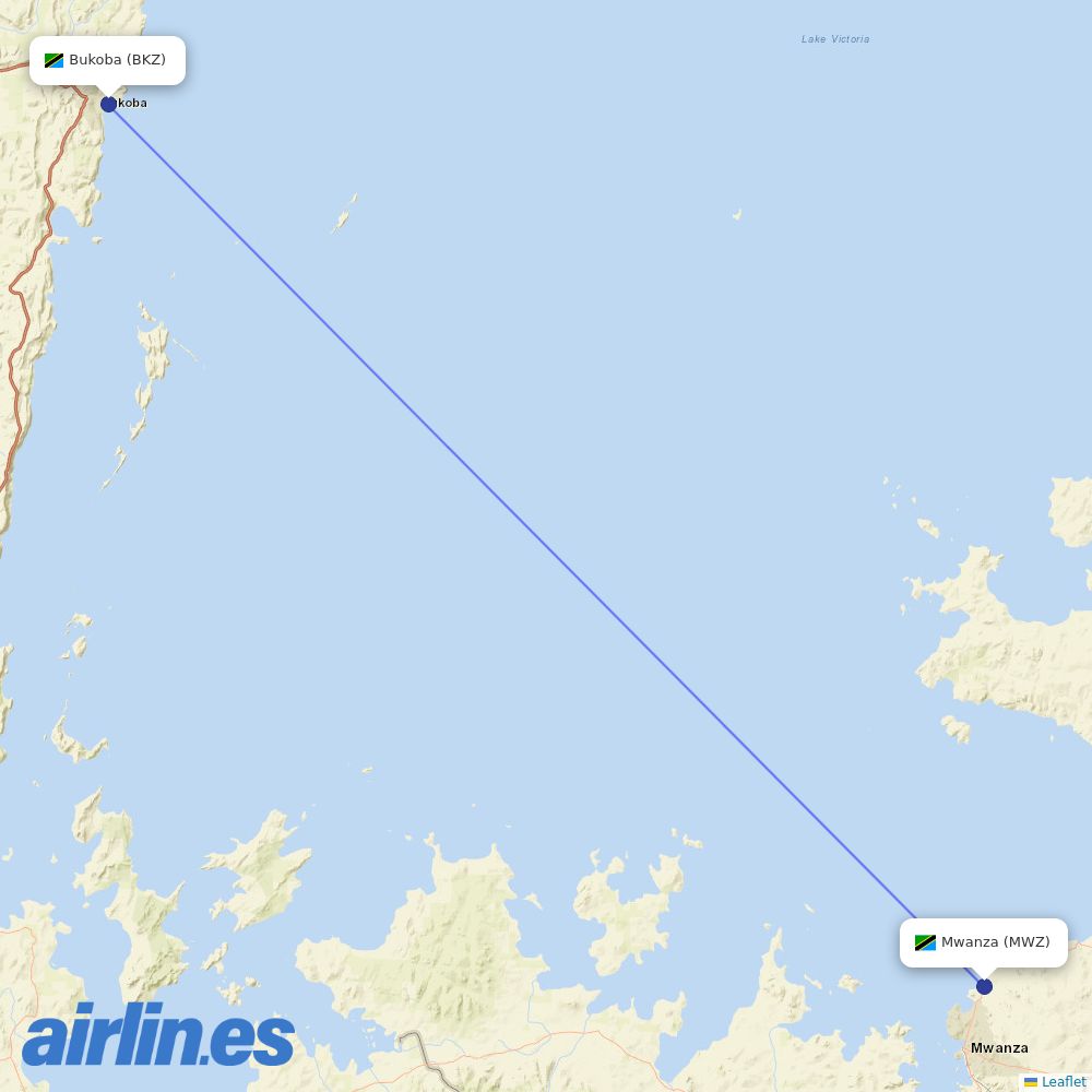Air Tanzania at BKZ route map