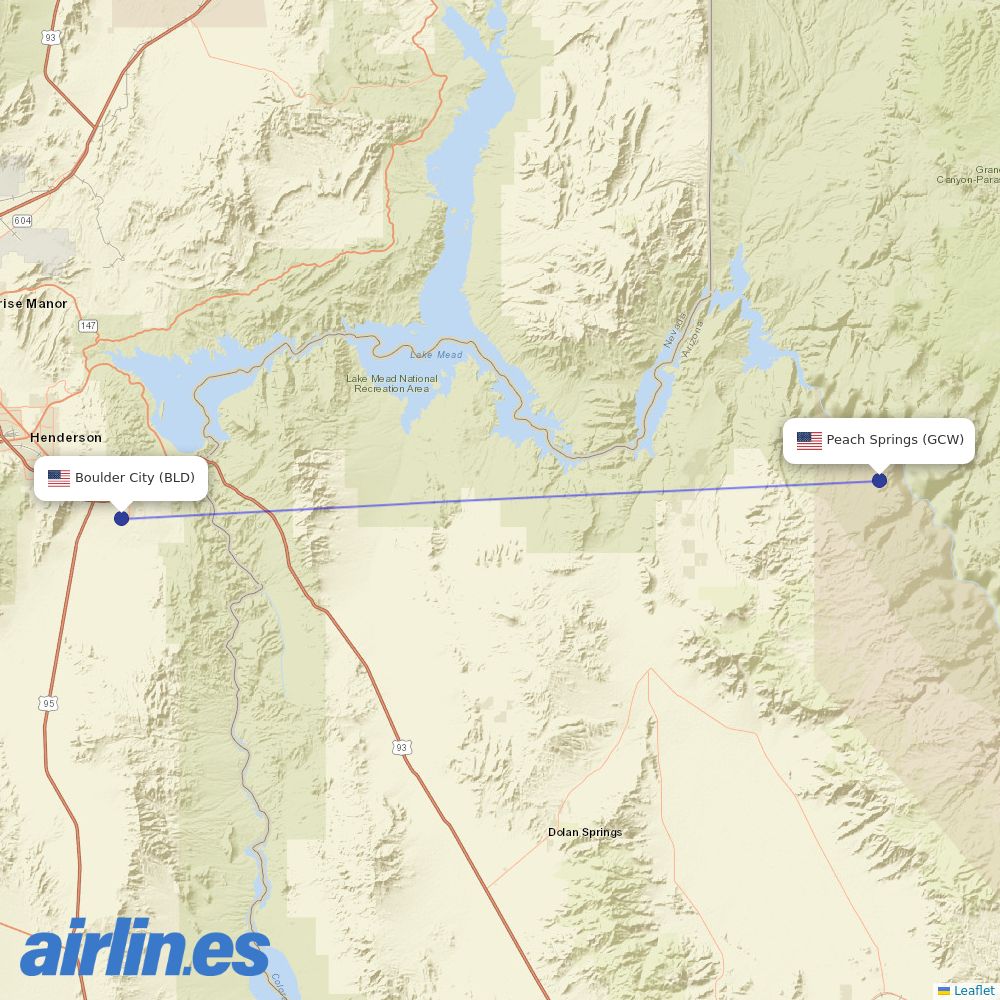 Scenic Airlines at BLD route map