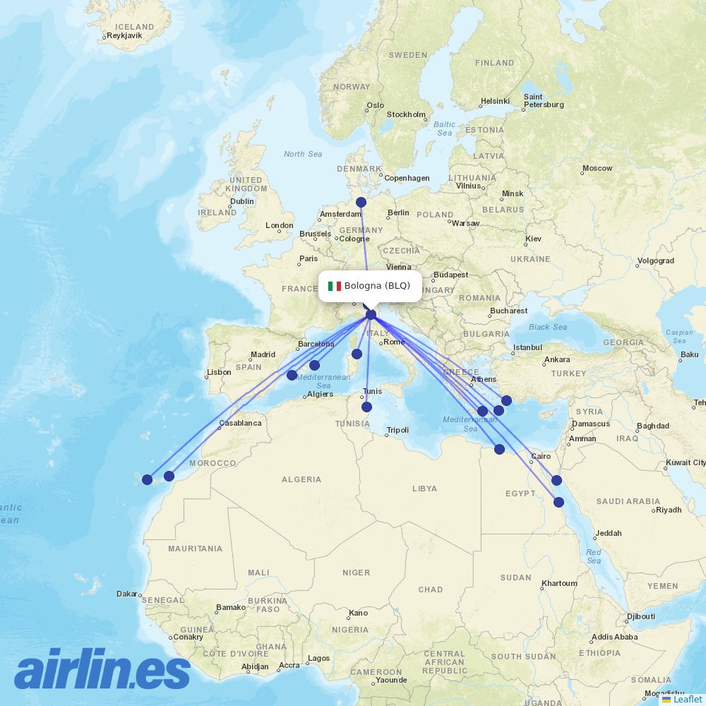 Neos at BLQ route map