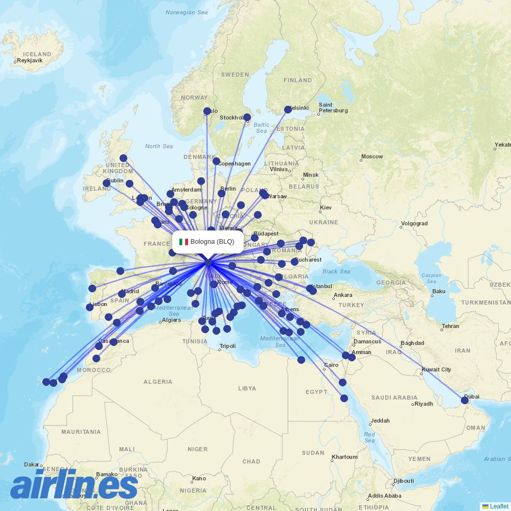 Wizz Air Malta at BLQ route map