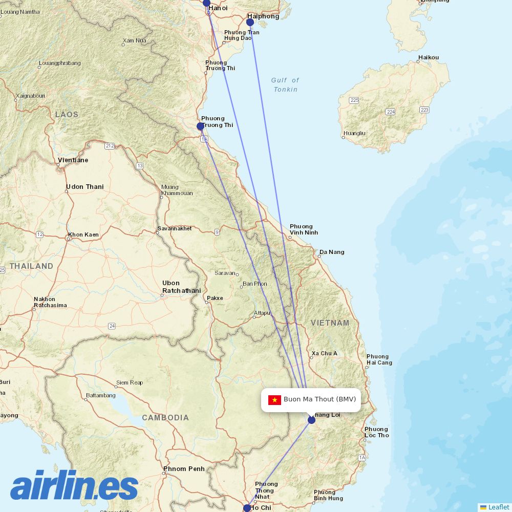 VietJet at BMV route map