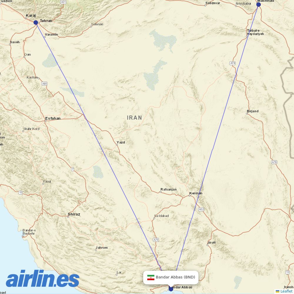 Sepehran at BND route map