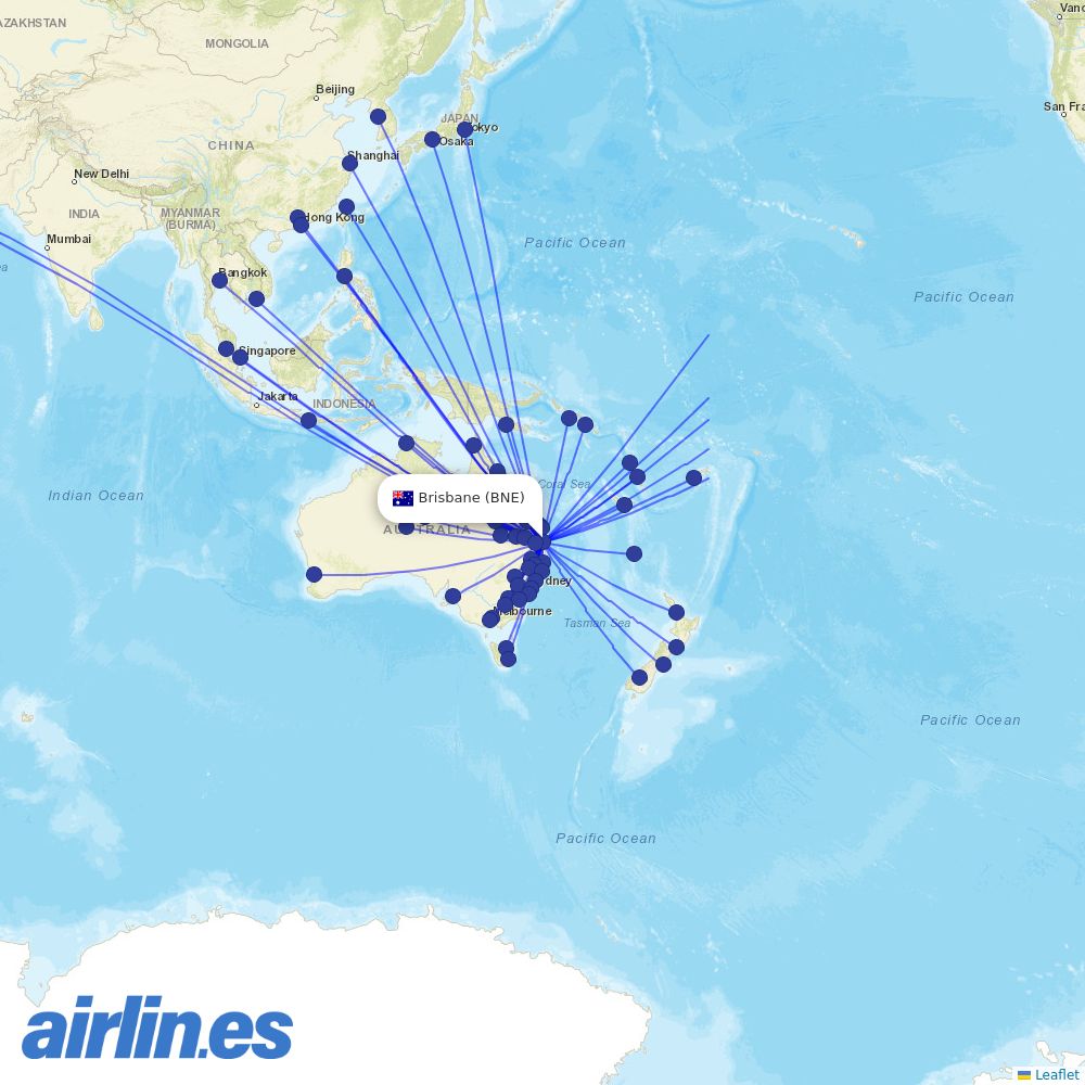 Link Airways at BNE route map
