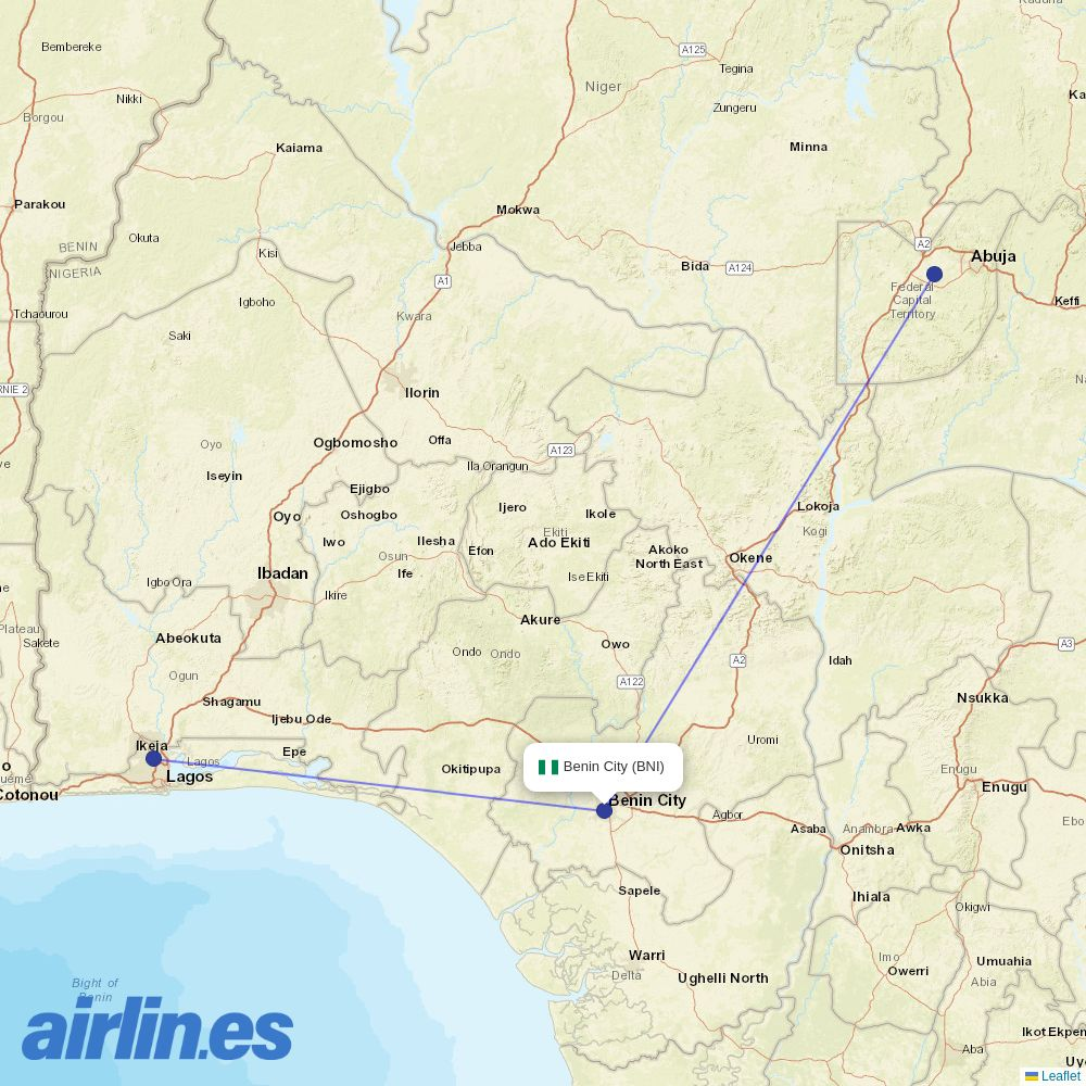  from Benin destination map