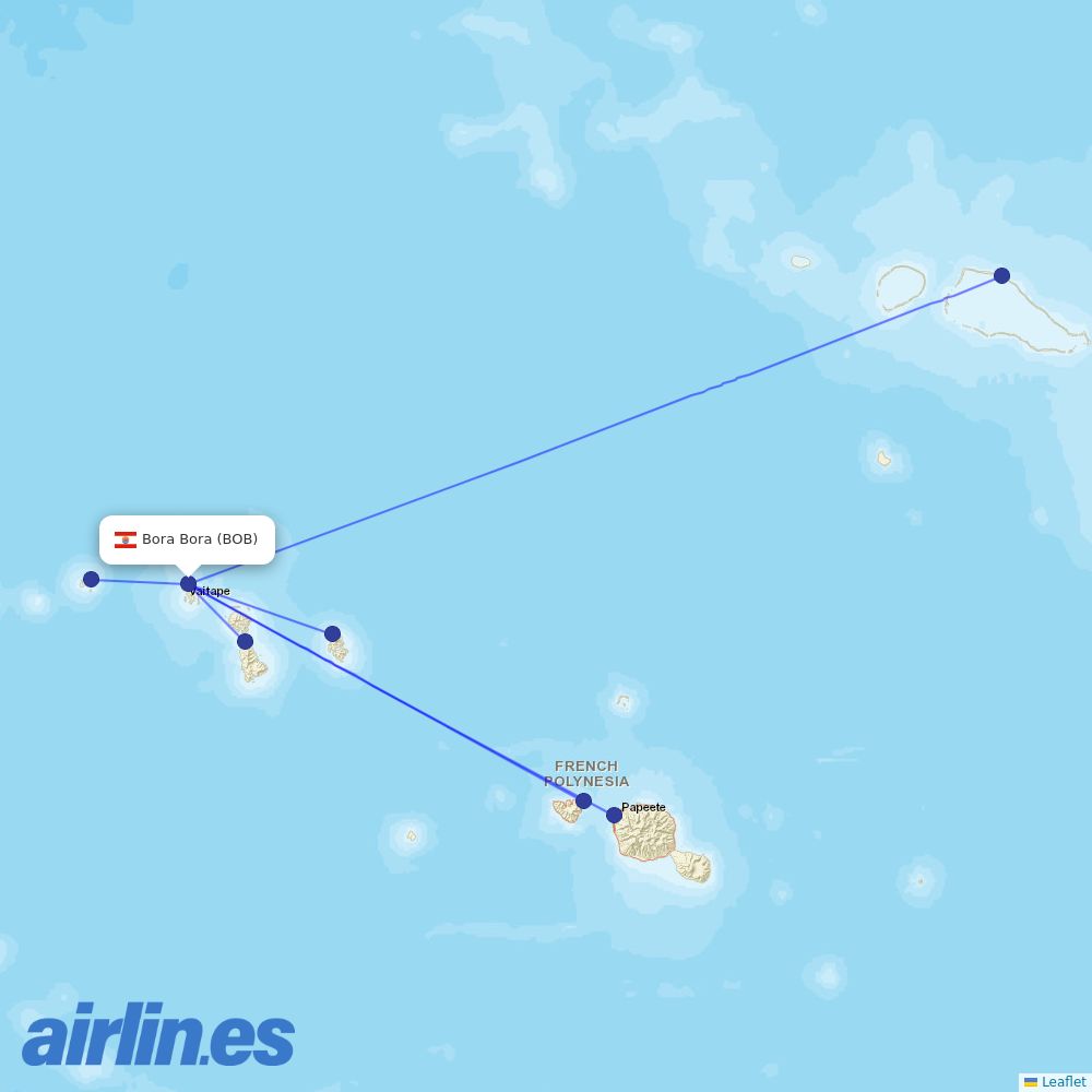 Air Tahiti at BOB route map
