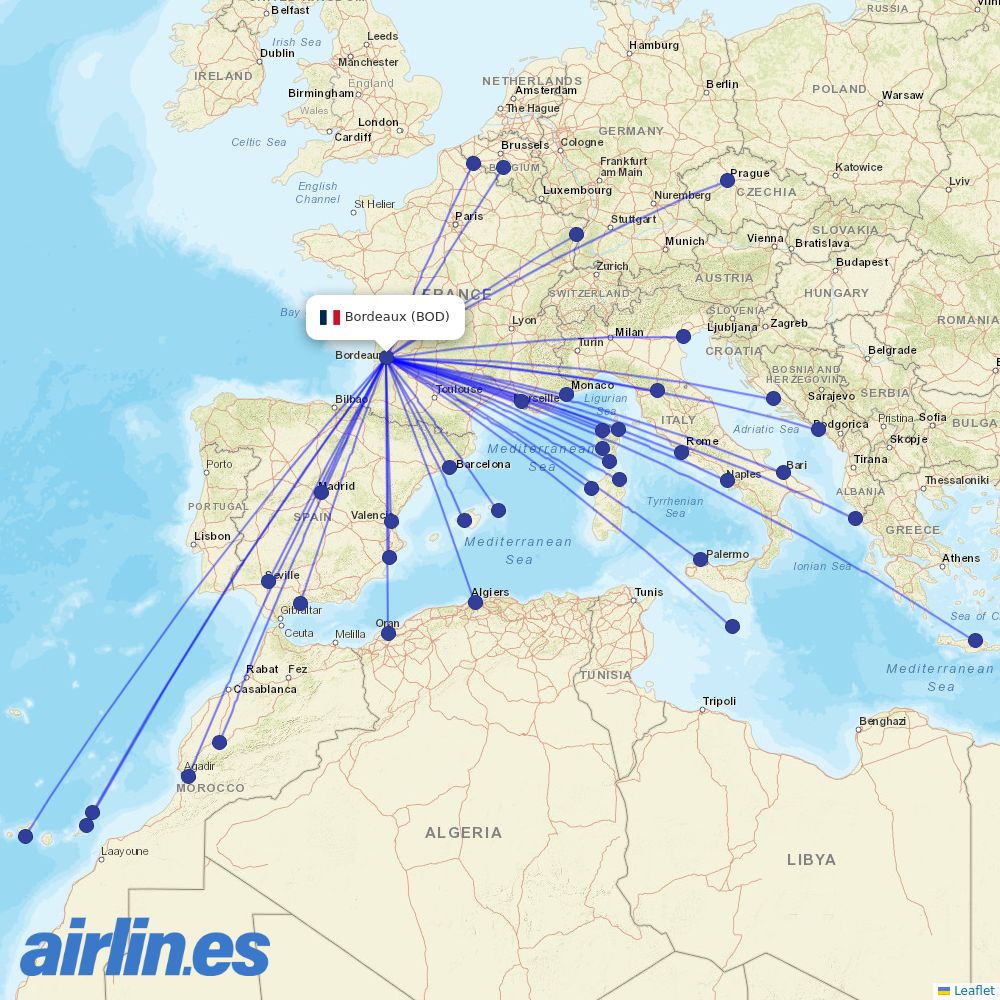 Volotea at BOD route map