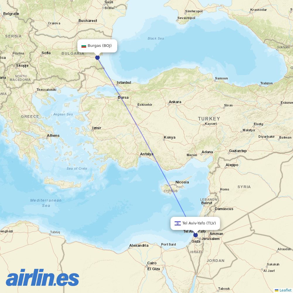 Bluebird at BOJ route map