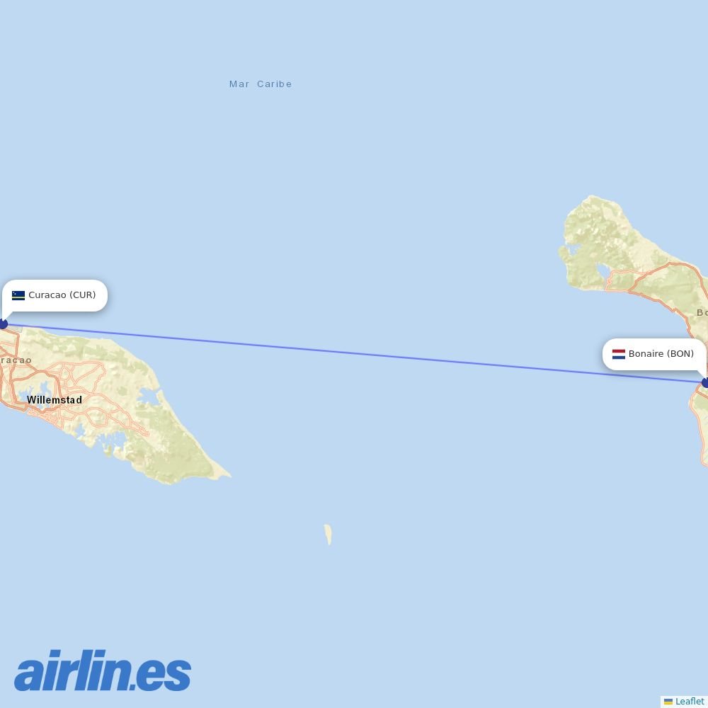 Divi Divi at BON route map