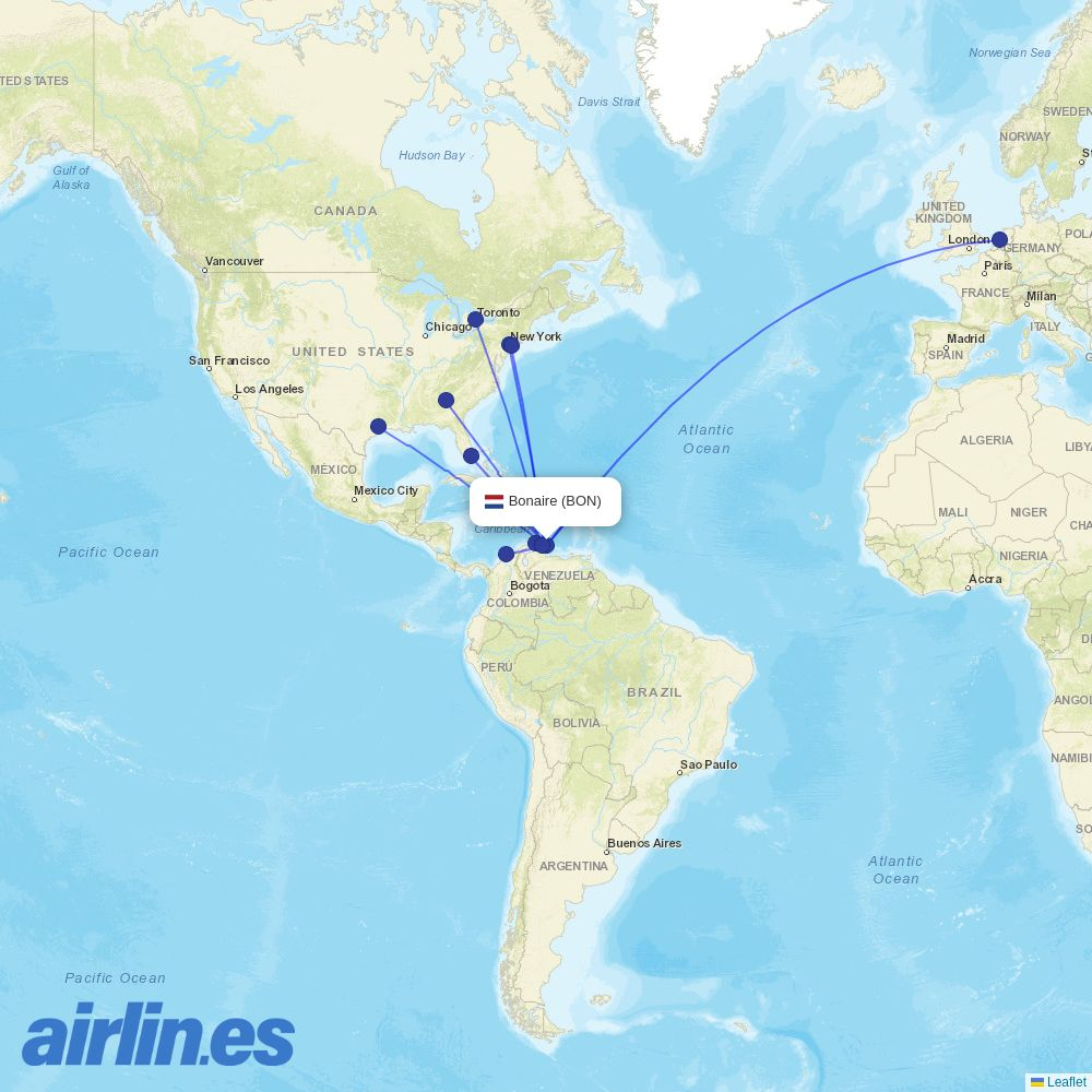 Air Century at BON route map