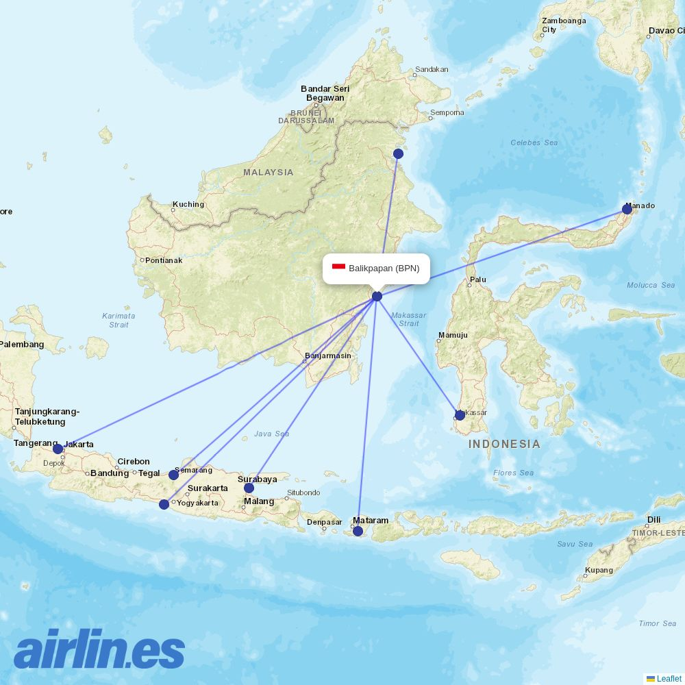Super Air Jet at BPN route map