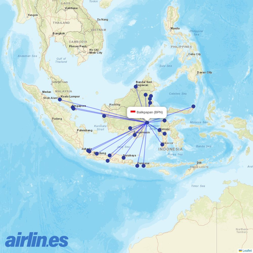 Citilink at BPN route map