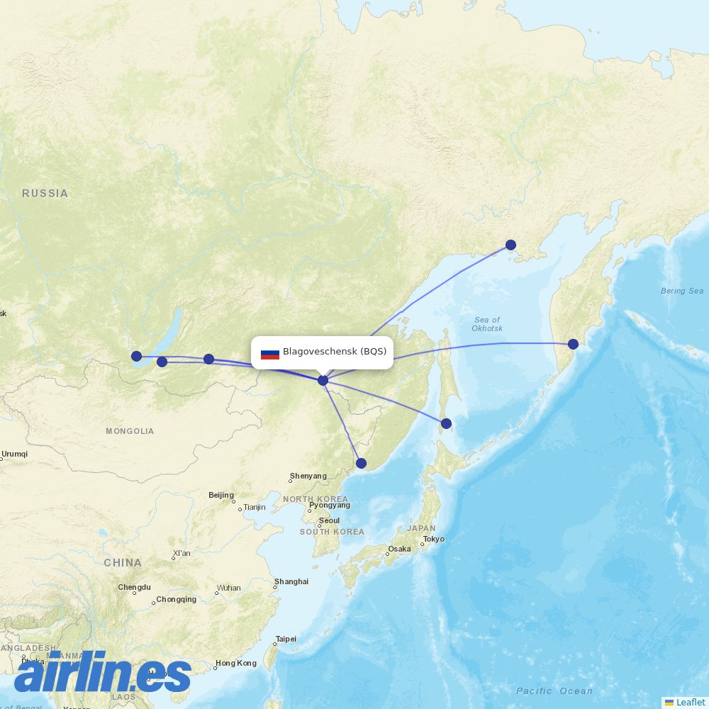 IrAero at BQS route map