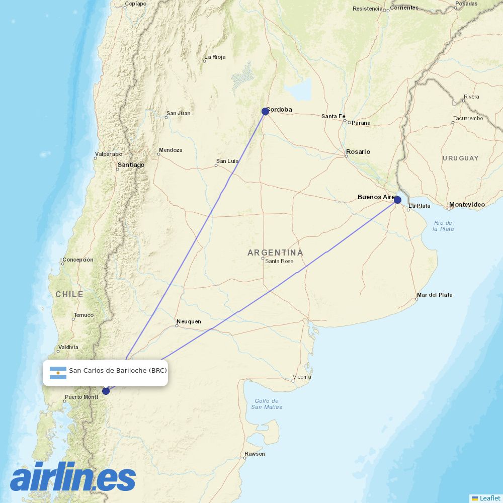 Felix Airways at BRC route map