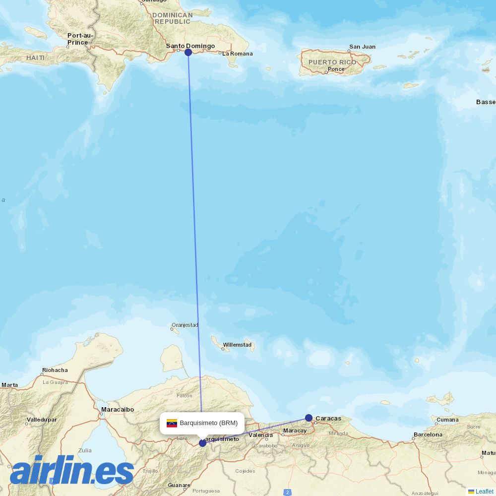 Rutaca Airlines at BRM route map