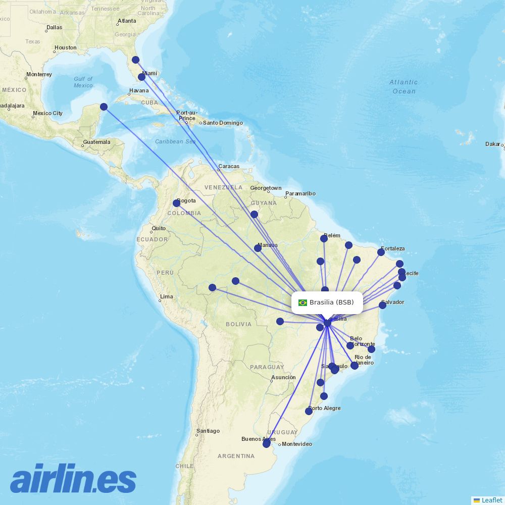 Gol at BSB route map