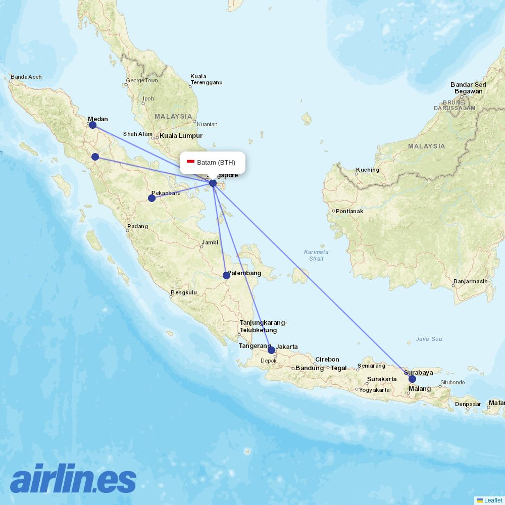 Citilink at BTH route map