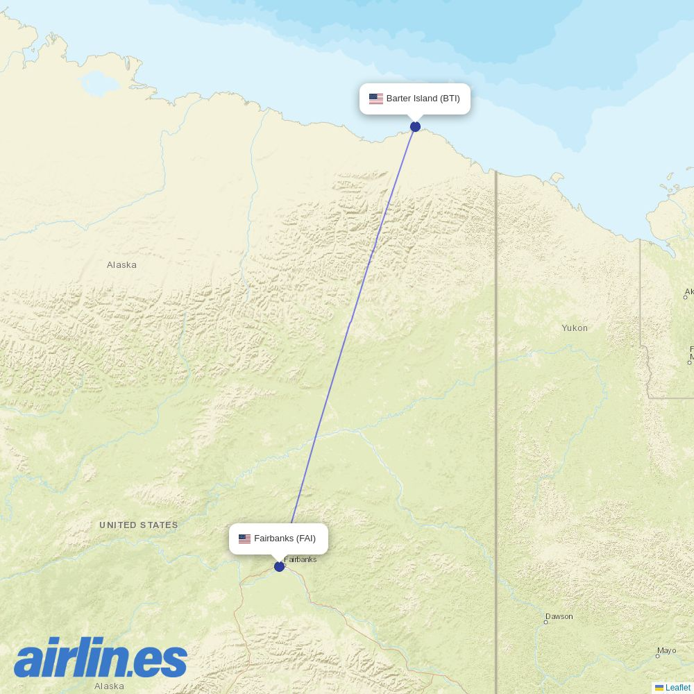 Everts Air at BTI route map