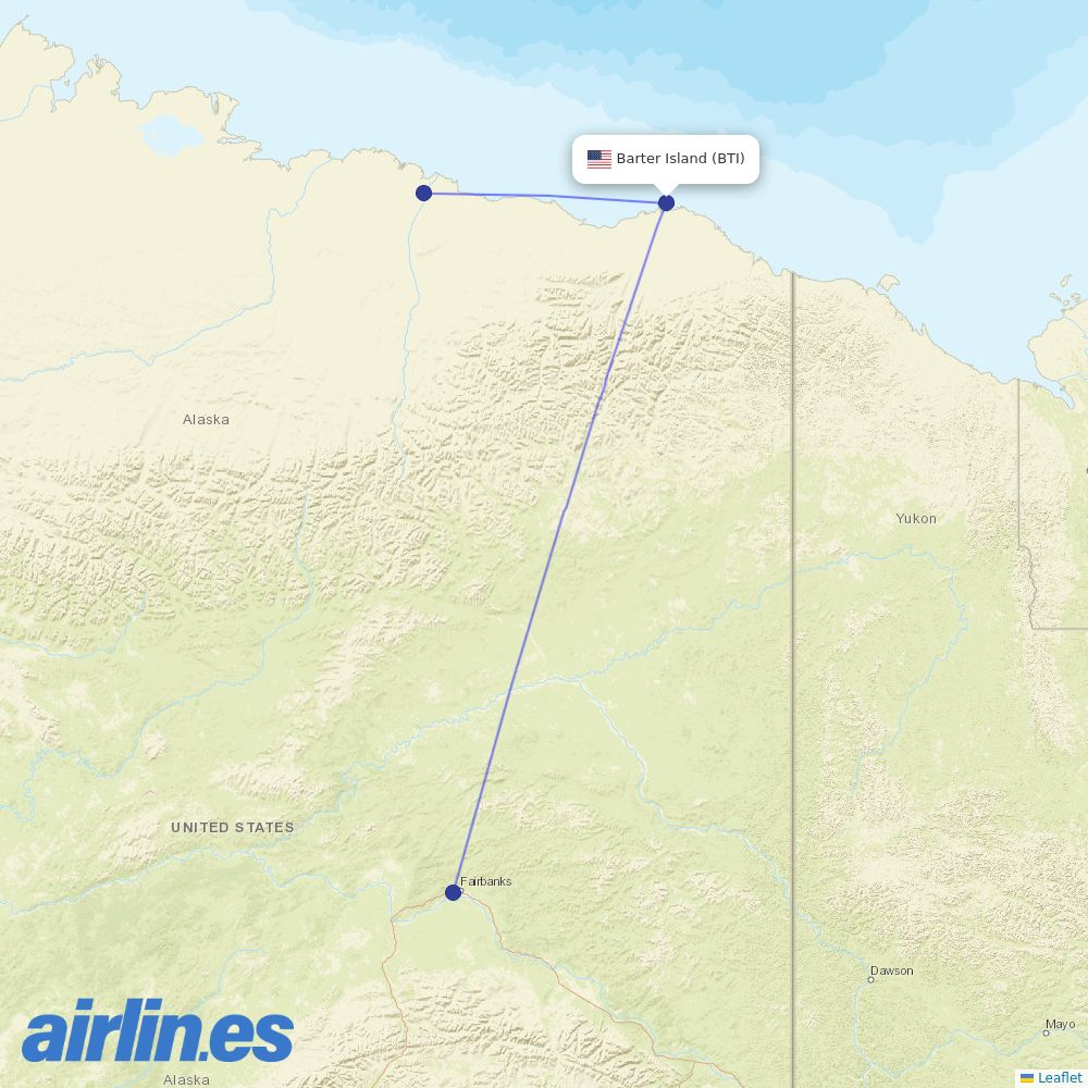 Astral Aviation at BTI route map