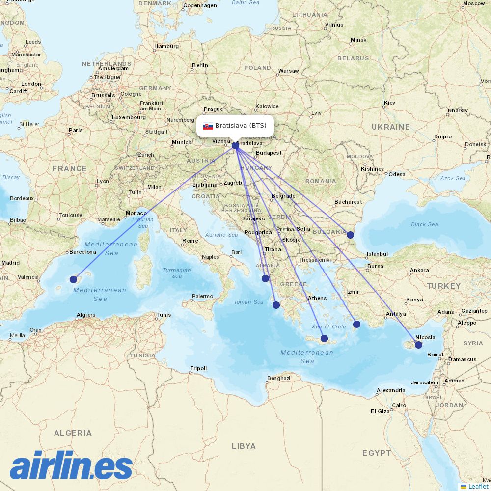 SmartWings from M R Stefanik destination map