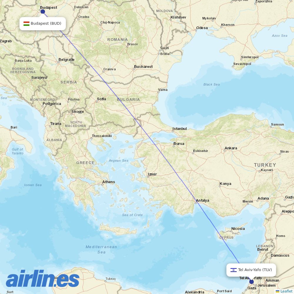 Bluebird at BUD route map