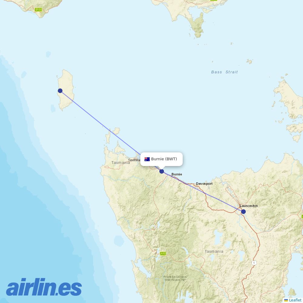 Sharp Airlines at BWT route map