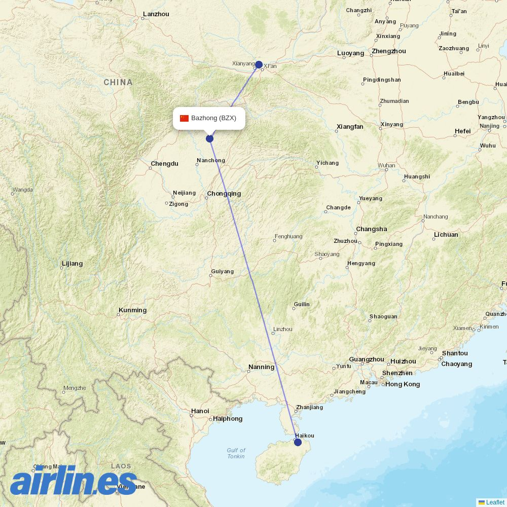 Air Changan from Enyang Airport destination map