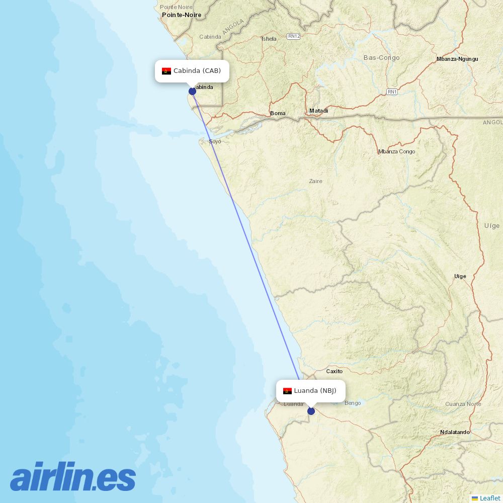 TAAG at CAB route map
