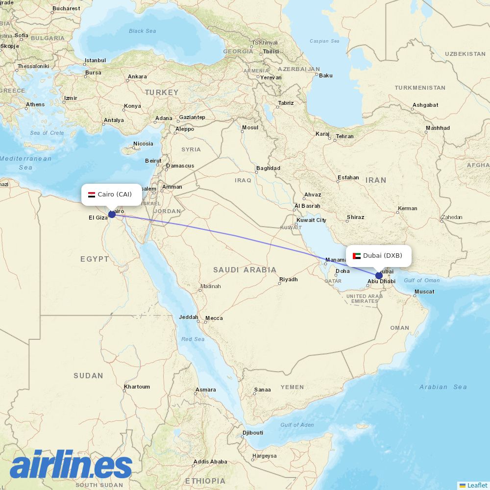 Emirates at CAI route map