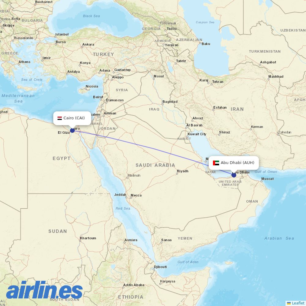 Etihad at CAI route map